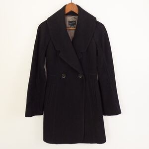 Club Monaco Wool Blend Double Breasted Peacoat Black Size XS